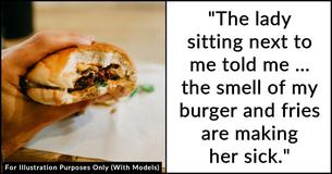 Vegetarian Receives Backlash For Complaining To Flight Attendant About Passenger Who Ate A Burger Next To Her Vegetarian Receives Backlash For Complaining To Flight Attendant About Passenger Who Ate A Burger Next To Her