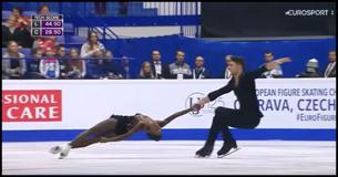 Ice Skaters Face Each Other, And Their Sultry Performance Sends Chills Down Everyone's Spine. Ice Skaters Face Each Other, And Their Sultry Performance Sends Chills Down Everyone's Spine.