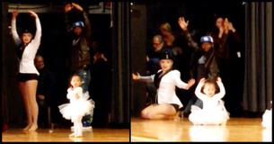 2-Year-Old Forgets Her Ballet Dance Moves On Stage. Dad Helps Her By Dancing Along Offstage 2-Year-Old Forgets Her Ballet Dance Moves On Stage. Dad Helps Her By Dancing Along Offstage