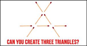 Can You Beat This Tricky Puzzle And Form Three Triangles? Can You Beat This Tricky Puzzle And Form Three Triangles?