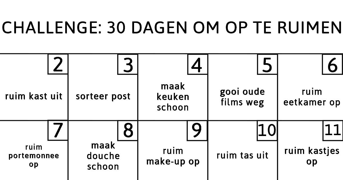 challenge: ruim je huis op in 30 dagen – zo doe je dat