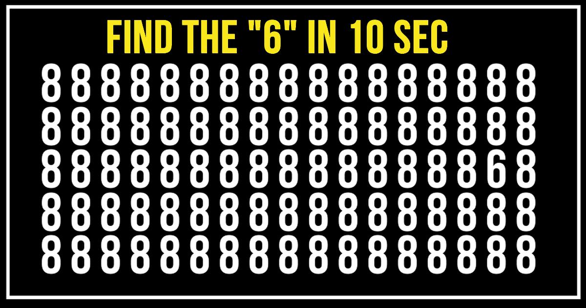 Awesome Quiz To Check Your Focusing Abilities! Find The "6" In 10 Seconds!